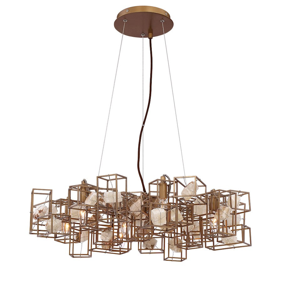 Eurofase Patton 7-Light Chandelier, Bronze/Bronze/stone - 31836-012