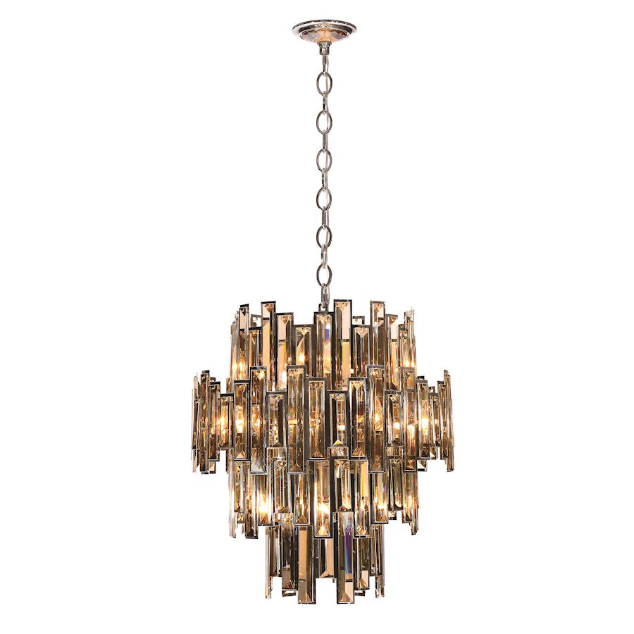 Eurofase Vienna 12-Light Chandelier, Chrome/Amber - 31891-011