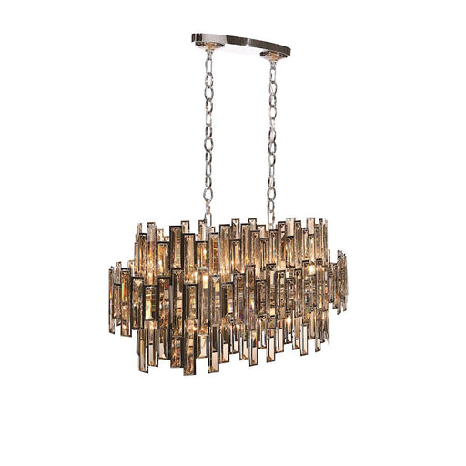 Eurofase Vienna 16-Light Oval Chandelier, Chrome/Amber - 31892-018