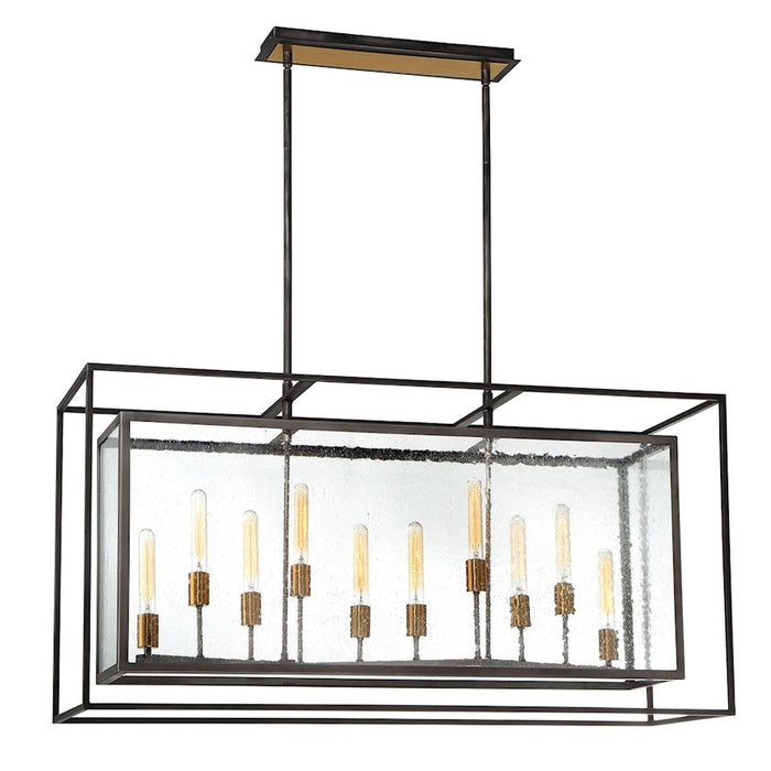 Eurofase Affilato 10-Light Rectangular Chandelier, Black/Clear - 33698-014