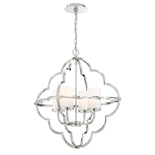 Eurofase Douville 4-Light Chandelier, Chrome/Opal White - 33705-019
