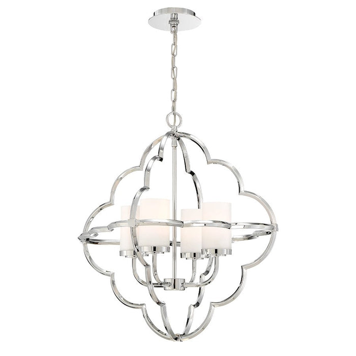 Eurofase Douville 4-Light Chandelier, Chrome/Opal White - 33705-019