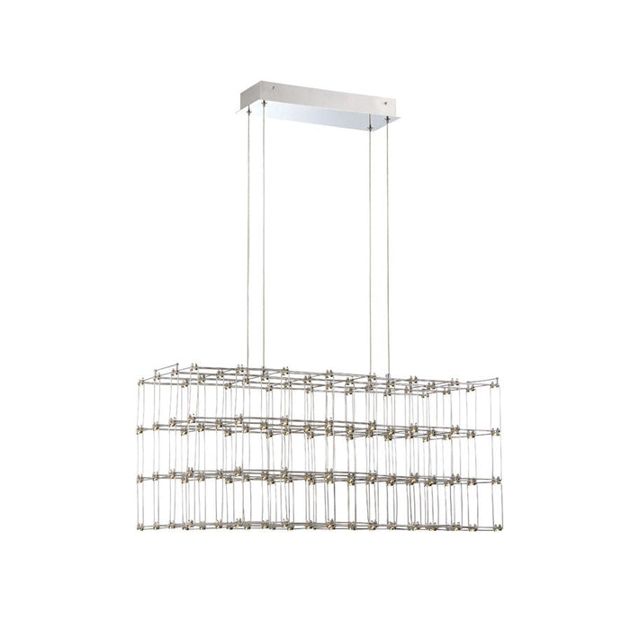 Eurofase Linwood Rectangular LED Chandelier, Chrome/Frosted - 33717-012