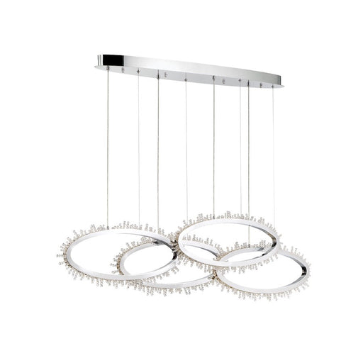 Eurofase Scoppia 4-Light Linear LED Chandelier, Chrome/Clear - 33731-018