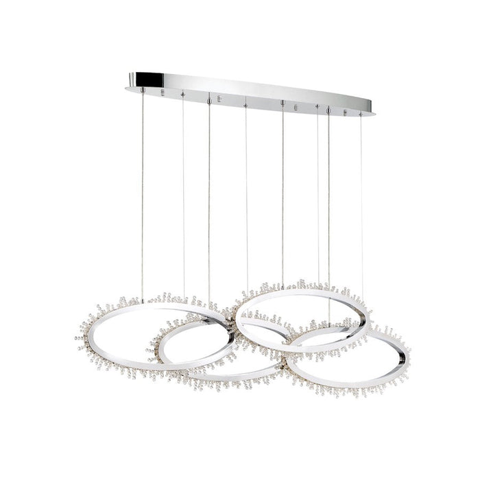 Eurofase Scoppia 4-Light Linear LED Chandelier, Chrome/Clear - 33731-018