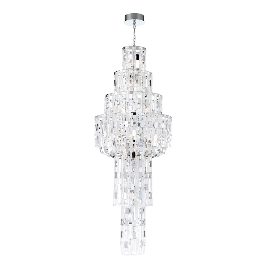 Eurofase Viviana 26-Light Chandelier, Chrome/Clear - 33741-017