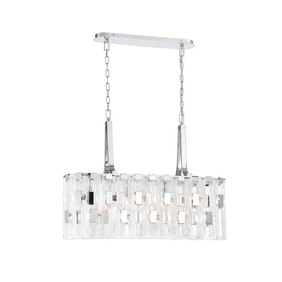 Eurofase Viviana 7-Light Oval Chandelier, Chrome/Clear - 33742-014