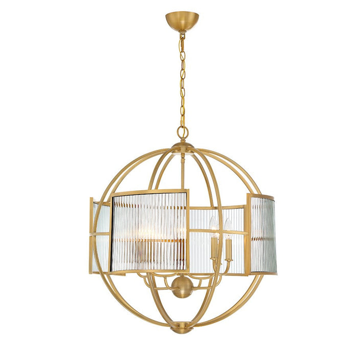 Eurofase Manilow 8-Light Chandelier, Brass/Clear - 33848-020