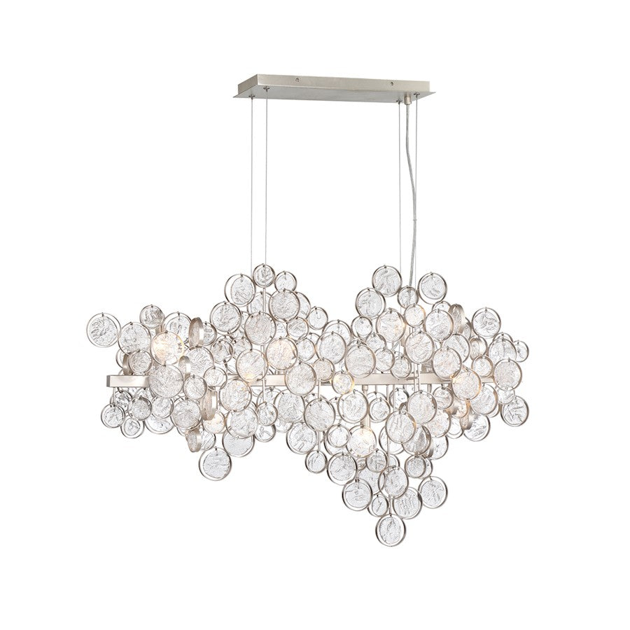 Eurofase Trento 12-Light Oval Chandelier, Champagne Silver/Clear - 34031-018