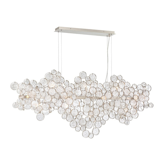 Eurofase Trento 15-Light Oval Chandelier, Champagne Silver/Clear - 34032-015