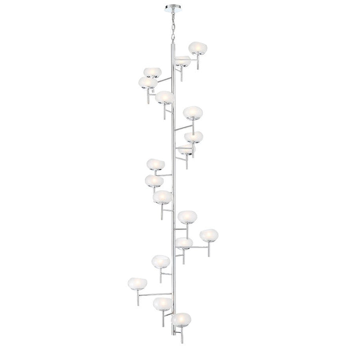 Eurofase Burlington 18-Light Stair Chandelier, Chrome/Opal White - 34047-019