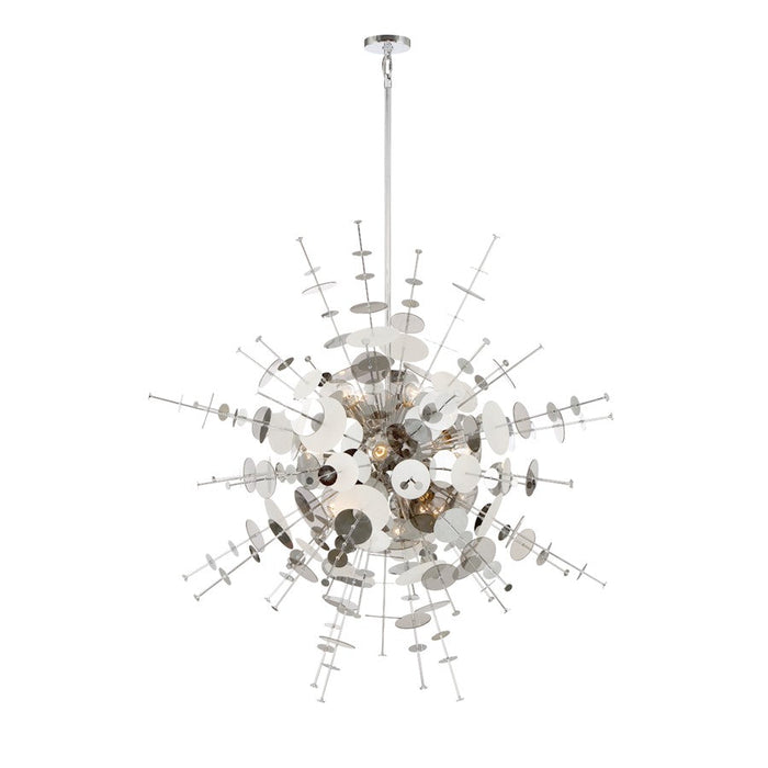 Eurofase Bonazzi 12-Light Chandelier, Chrome/Smoke/Clear/Frosted - 34084-021