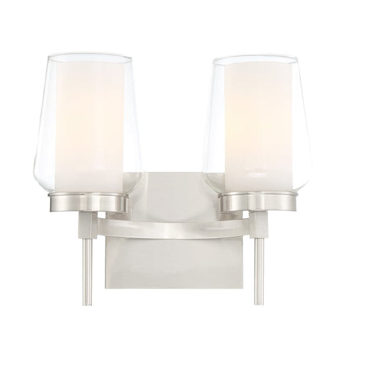 Eurofase Manchester 2-Light Wall Sconce, Satin Nickel/Clear/Opal - 34092-026