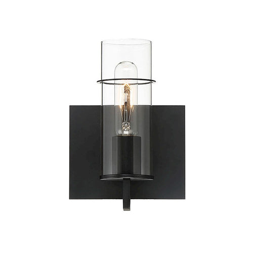 Eurofase Pista 1-Light Wall Sconce, Black/Clear - 34133-036