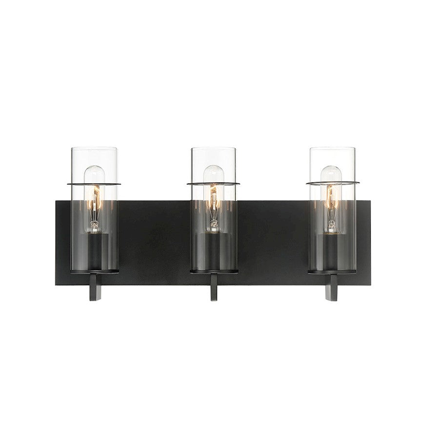 Eurofase Pista 3-Light Bathbar, Black/Clear - 34134-032