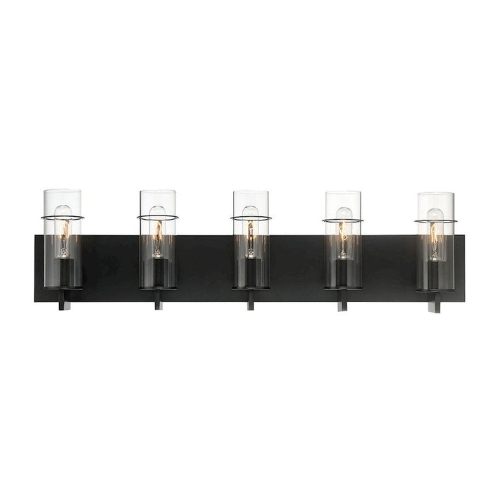 Eurofase Pista 5-Light Bathbar, Black/Clear - 34136-031