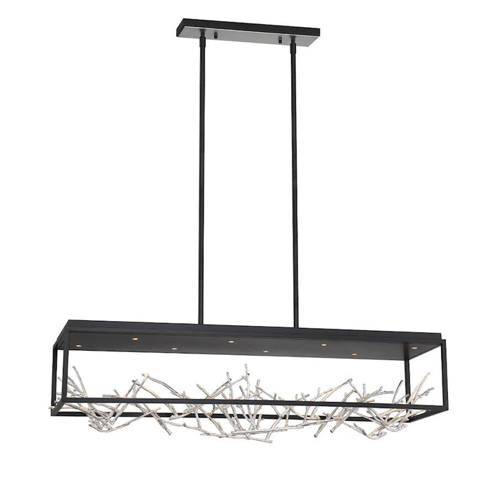 Eurofase 8-Light Rectangular LED Chandelier, BlackSilver - 35642-023