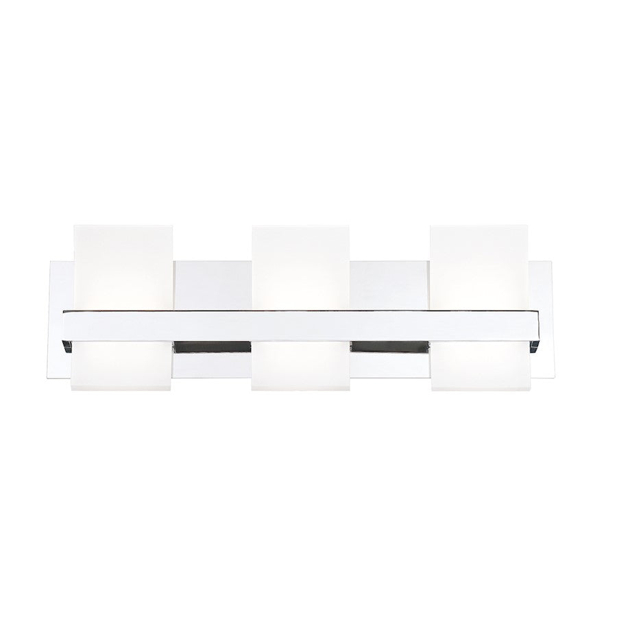 Eurofase Cambridge 3-Light LED Bathbar, Chrome/Frosted - 35655-015