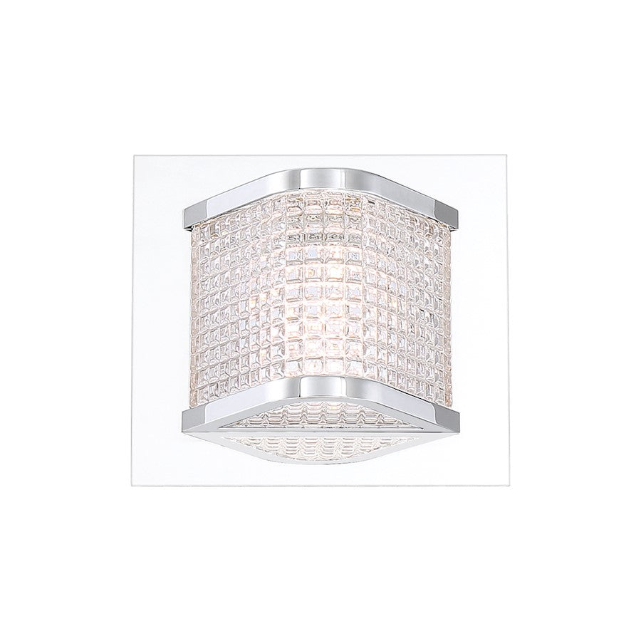 Eurofase Belgroue 1-Light LED Wall Sconce, Chrome/Clear - 35718-017