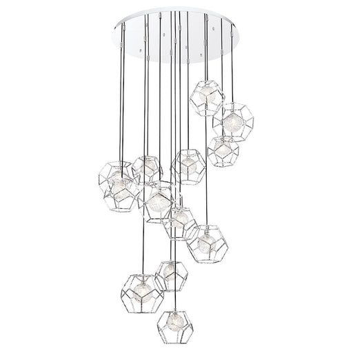 Eurofase Norway 13-Light LED Chandelier, Chrome/Clear - 35904-014