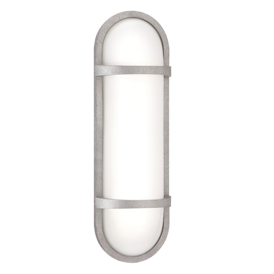 Eurofase Osler Outdoor Large Wall Sconce, Textured Silver/White - 35989-011