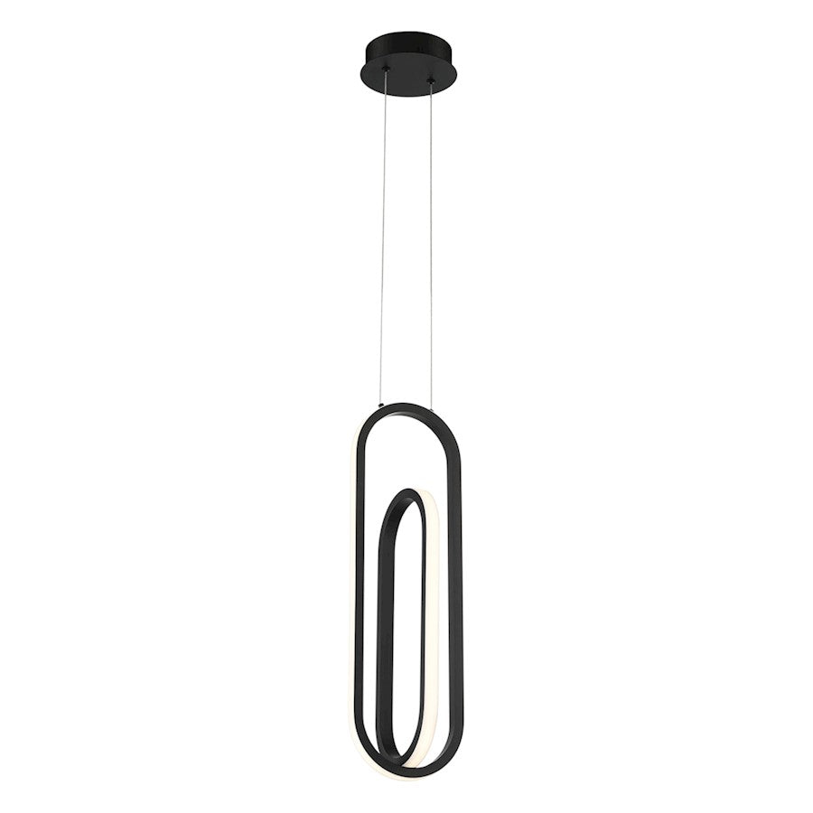 Eurofase Demark LED Pendant, Matte Black/Frosted - 37038-014