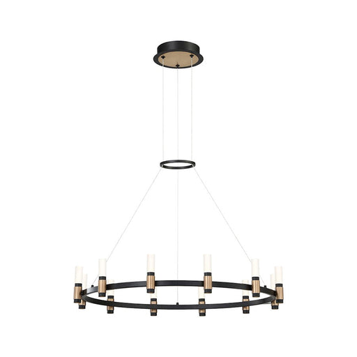 Eurofase Albany 12-Light LED Chandelier, Deep Black/Brass/Soft White - 37043-018