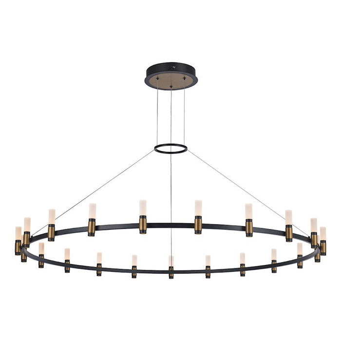 Eurofase Albany 21-Light LED Chandelier, Deep Black/Brass/Soft White - 37045-012