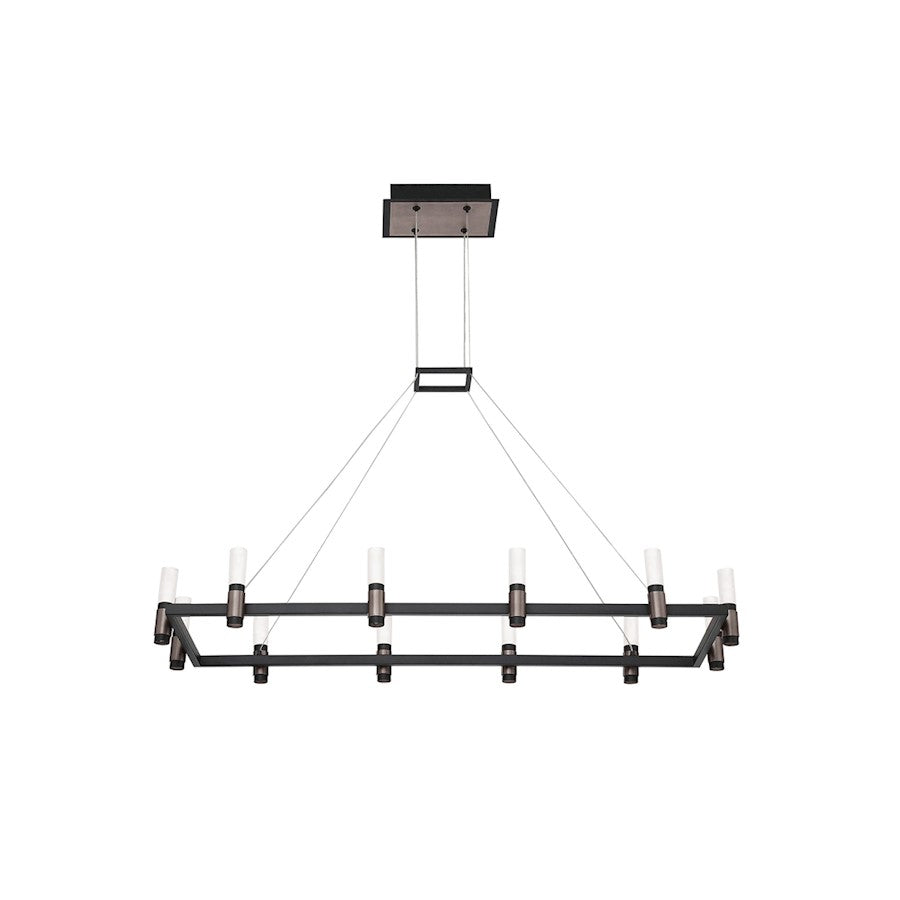 Eurofase Altamont 12-Light LED Chandelier, Nickel/Black/Soft White - 37047-016