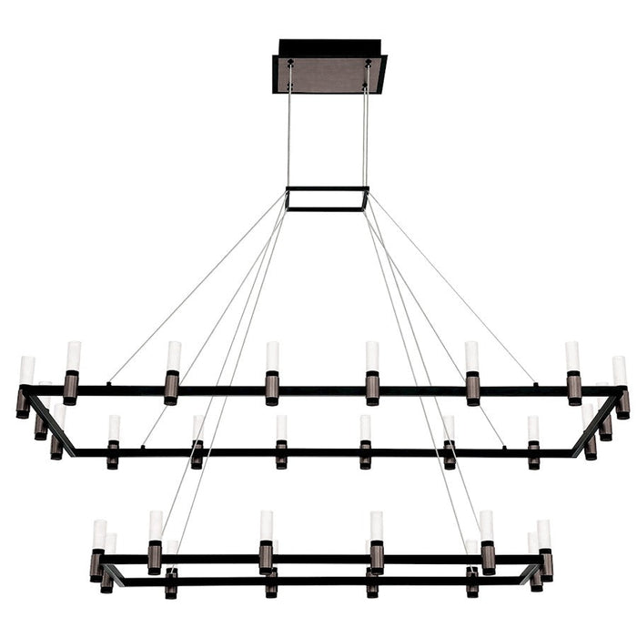 Eurofase Altamont 2-Tier 30-Light LED Chandelier, Nickel/Black/White - 37049-010