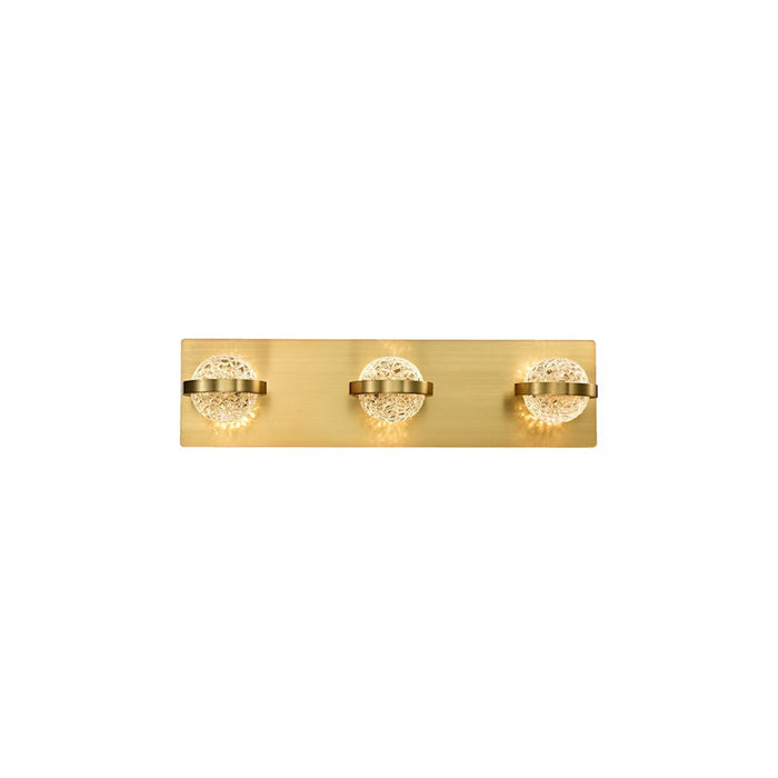 Eurofase Ryder 3-Light LED Bathbar, Gold/Clear - 37069-025