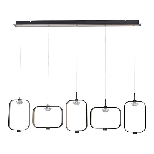 Eurofase Dagmar 5-Light Linear LED Chandelier, Black/White & Clear - 37078-010