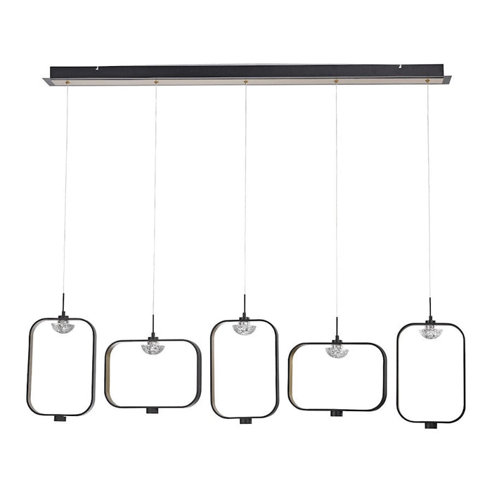 Eurofase Dagmar 5-Light Linear LED Chandelier, Black/White & Clear - 37078-010