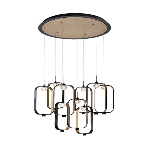 Eurofase Dagmar 9-Light LED Chandelier, Black/White & Clear - 37079-017