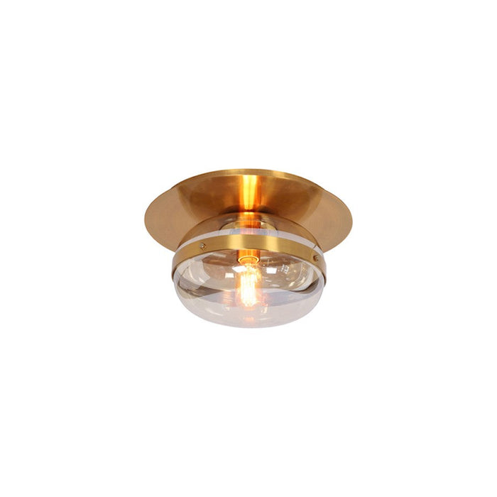 Eurofase Nottingham 1-Light Small Flushmount, Brass/Tinted Amber - 37086-015