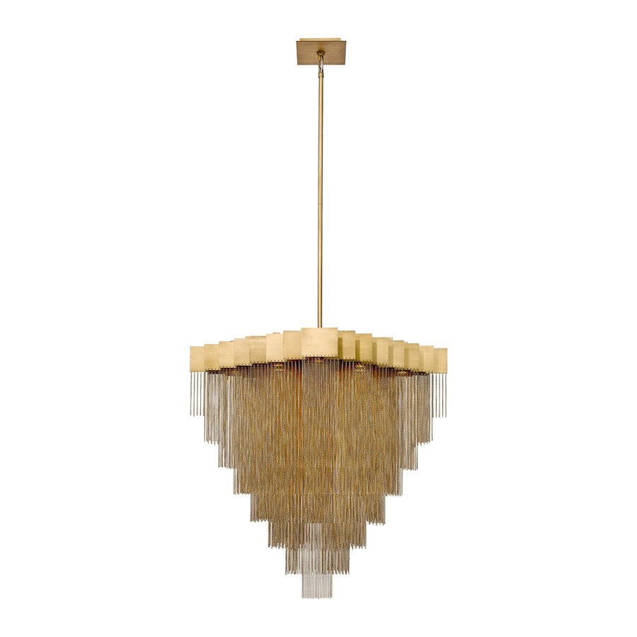 Eurofase Bloomfield 18-Light Oval LED Chandelier, Antique Brush Gold - 37095-017