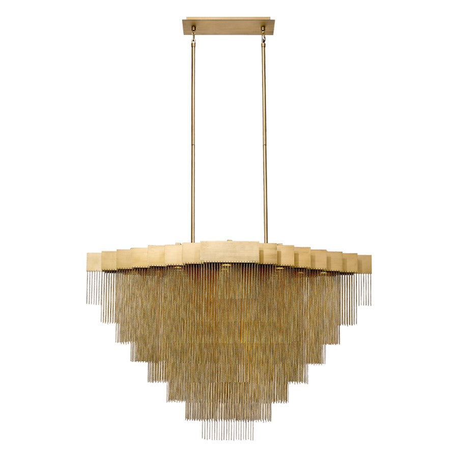 Eurofase Bloomfield 22-Light Oval LED Chandelier, Antique Brush Gold - 37096-014