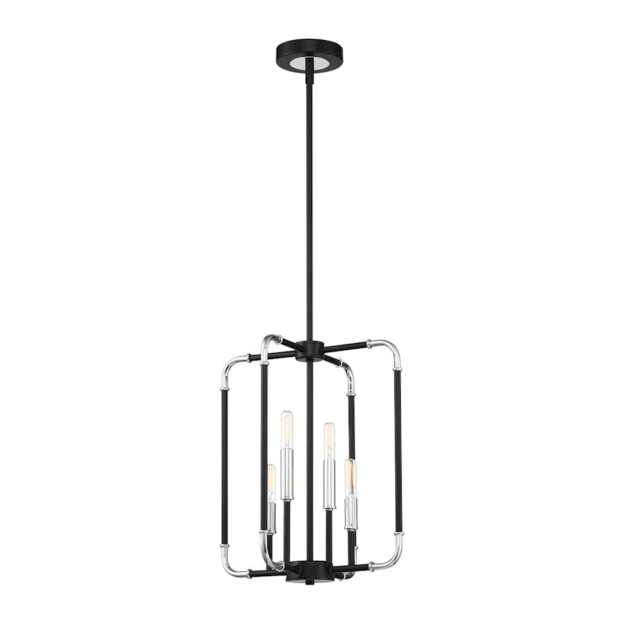 Eurofase Percy 4-Light Chandelier, ChromeBlack - 37128-012