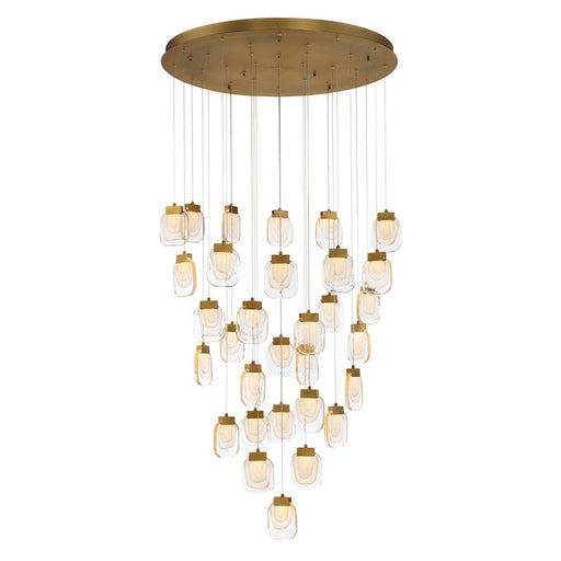 Eurofase Paget 31-Light LED Chandelier, Gold/Clear - 37193-010