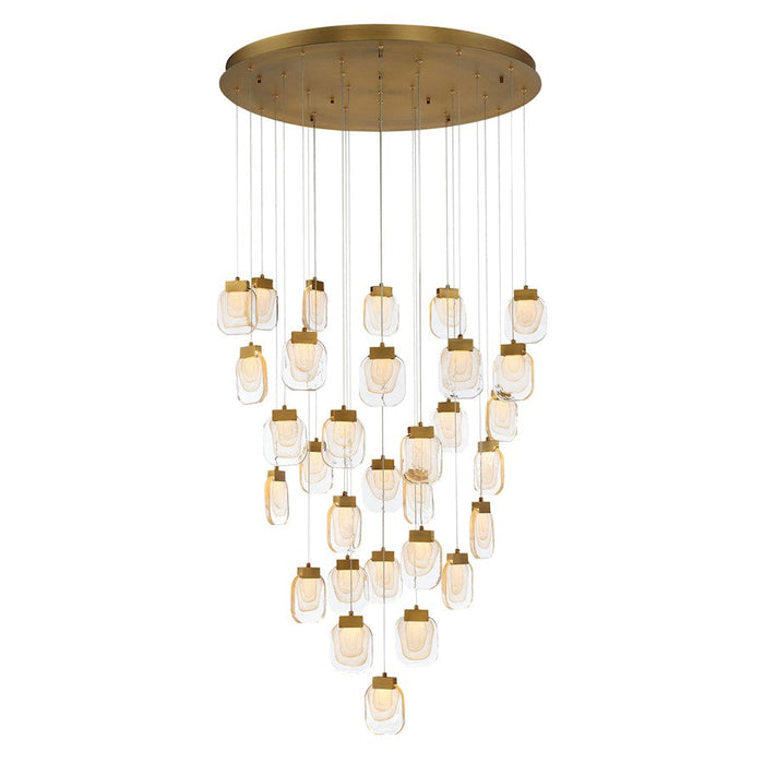 Eurofase Paget 31-Light LED Chandelier, Gold/Clear - 37193-010