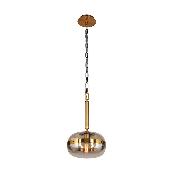 Eurofase Nottingham 1-Light Small Pendant, Brass/Tinted Amber - 37196-011