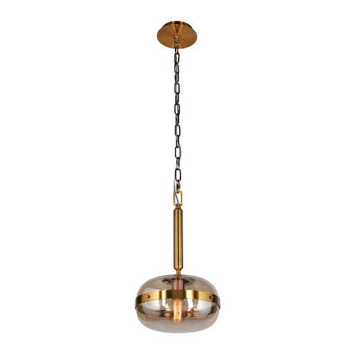 Eurofase Nottingham 1-Light Medium Pendant, Brass/Tinted Amber - 37197-018