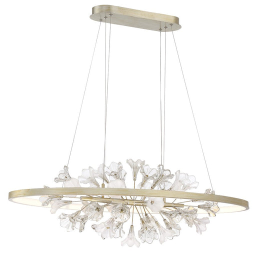 Eurofase Clayton LED Oval Chandelier, Silver, Brushed Gold/Clear - 37344-016