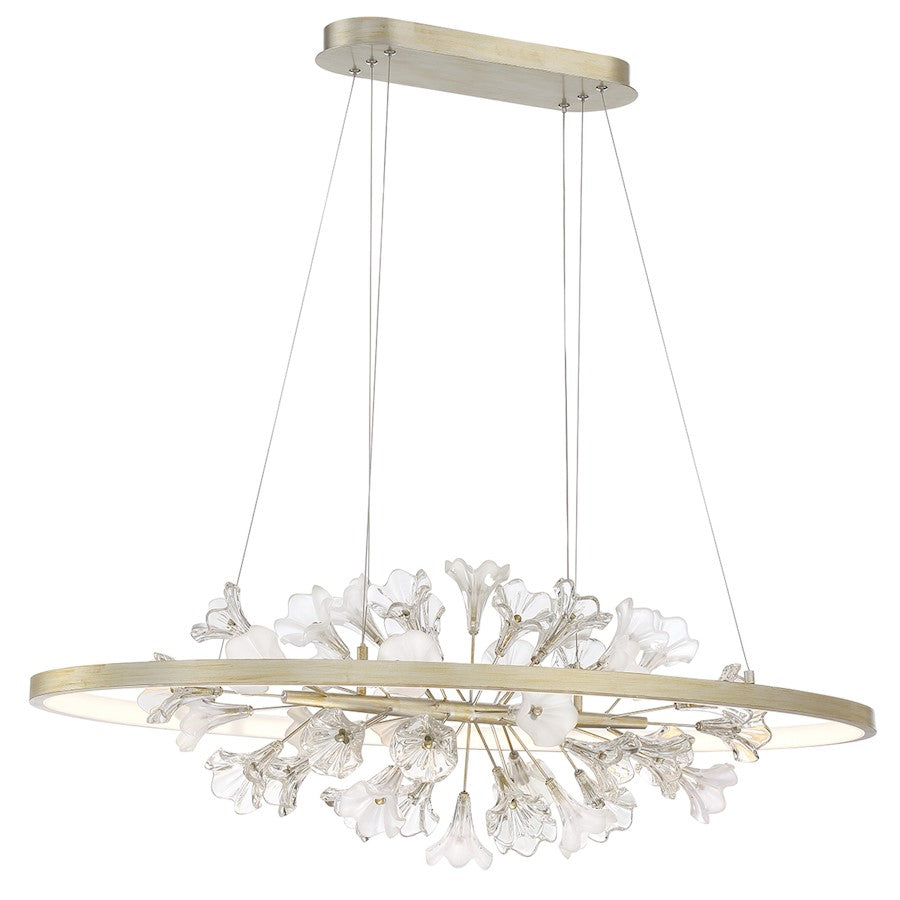 Eurofase Clayton LED Oval Chandelier, Silver, Brushed Gold/Clear - 37344-016