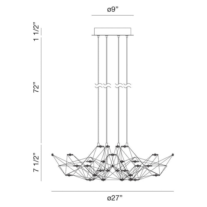 Eurofase Leonardelli LED Chandelier, Dark Chrome (Plated)