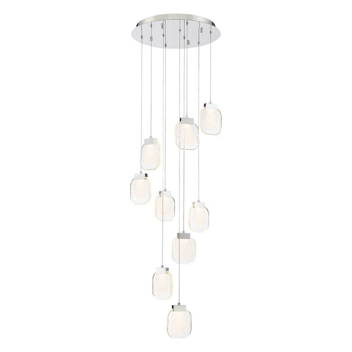 Eurofase Paget 9 Light LED Chandelier, Chrome - 38043-027