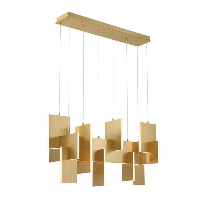 Eurofase Extra Large Linear LED Chandelier, Gold - 38044-014