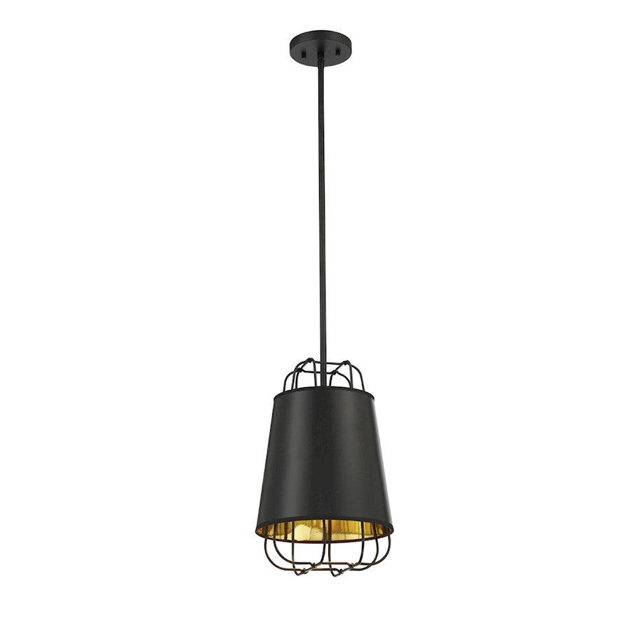 Eurofase 1 Light Pendant, Black/Black/Gold - 38147-029