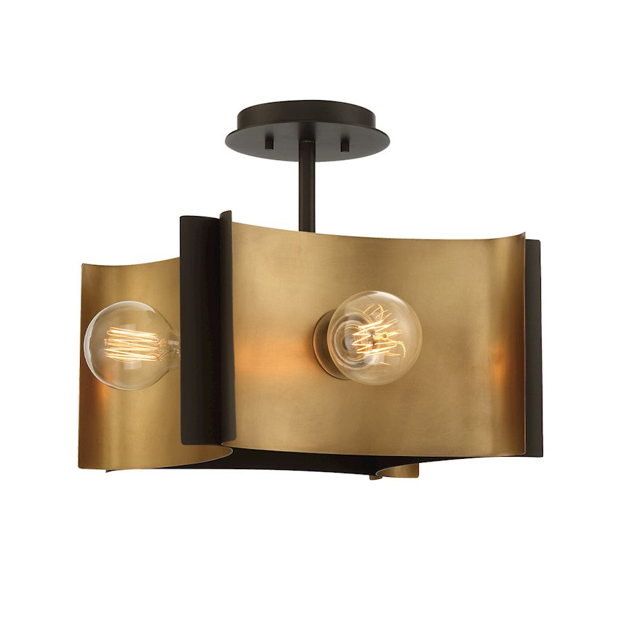 Eurofase 4 Light Semi Flush, Bronze/Nature Brass/Bronze - 38154-027