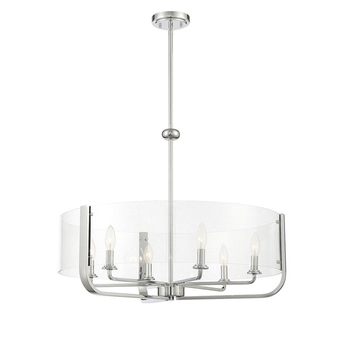 Eurofase 6 Light Chandelier, Chrome/Clear Glass - 38155-024